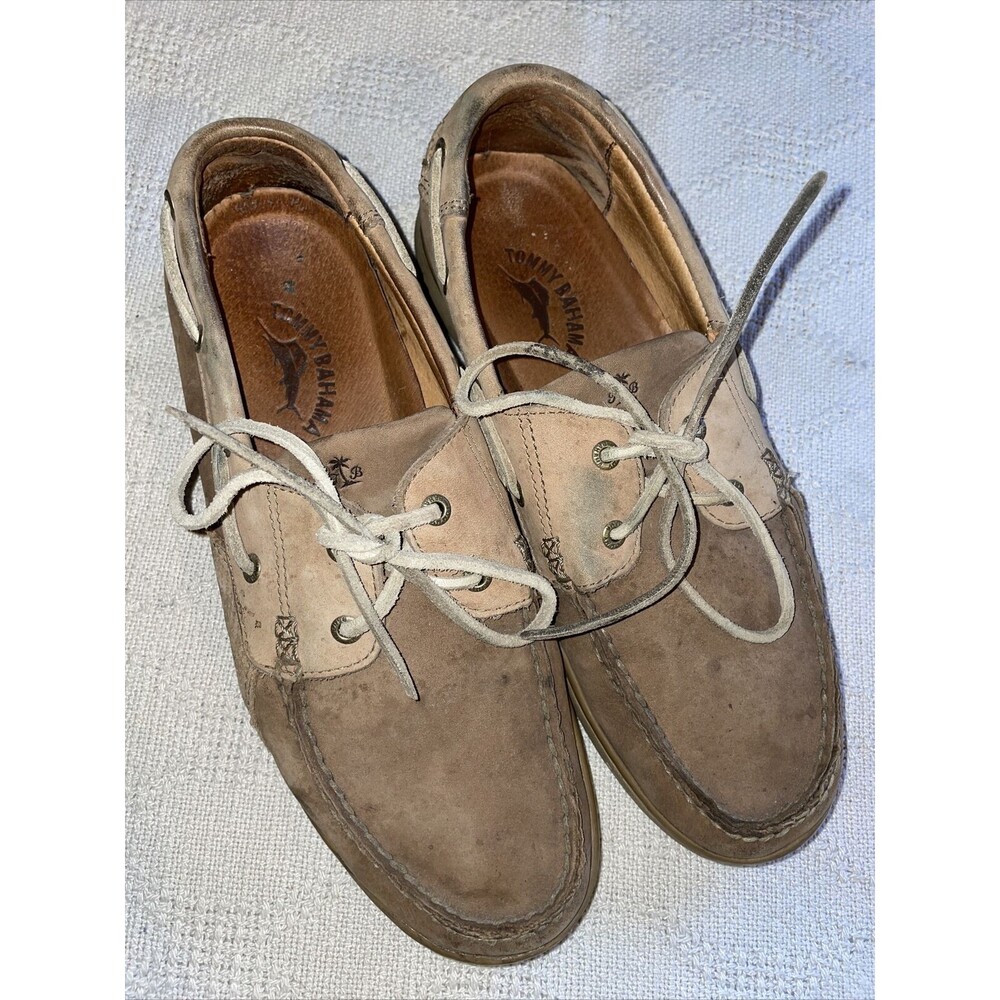 Tommy Bahama Casual Shoes Men’s Size 9.5 Medium Brown Leather Beach Boat Sailing